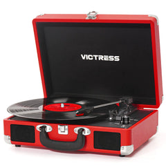 Vinyl Record Player Portable Suitcase Record Player with PC Recording & Bluetooth